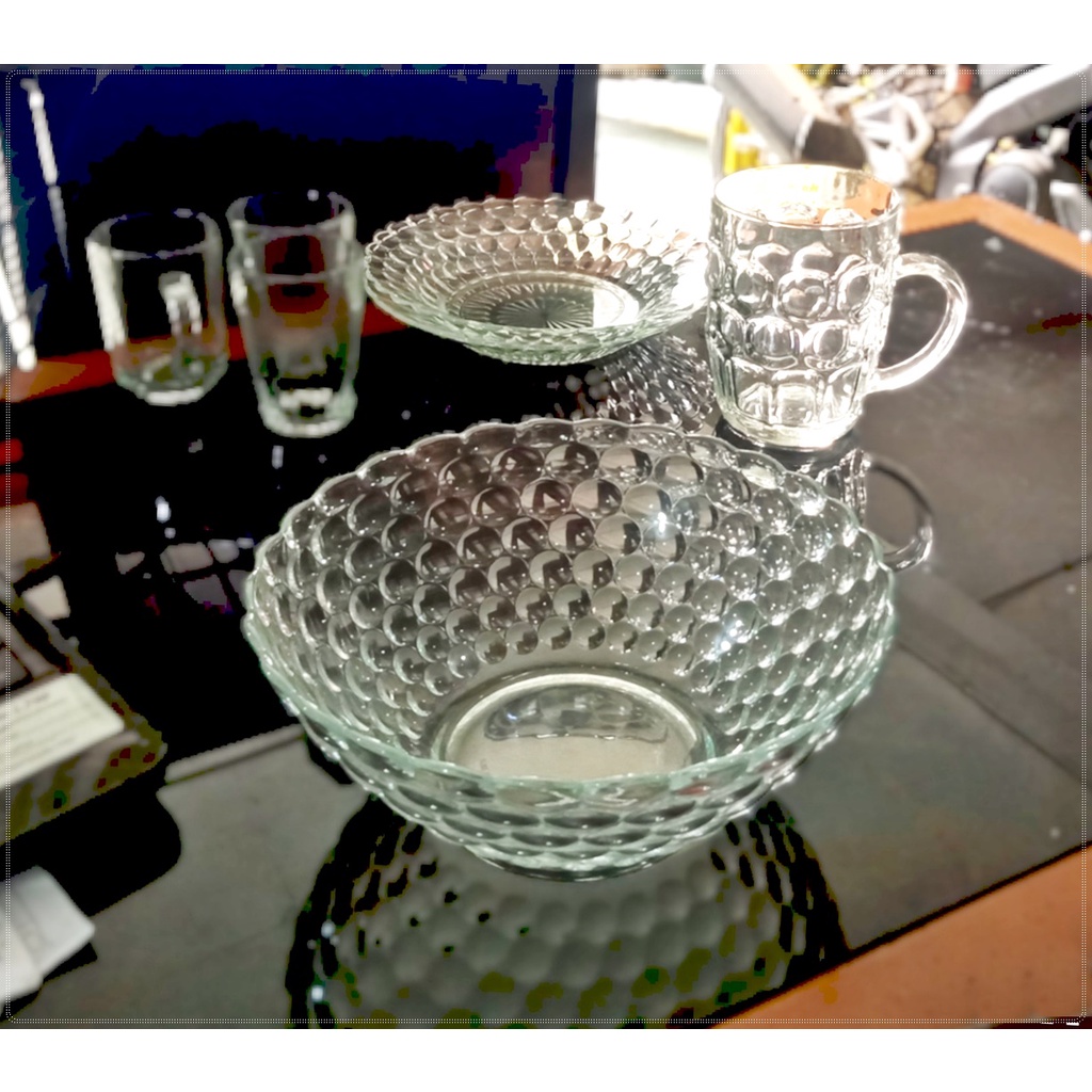 Mangkok Saji Kaca Bulat Bentol Jumbo  Mangkok Besar