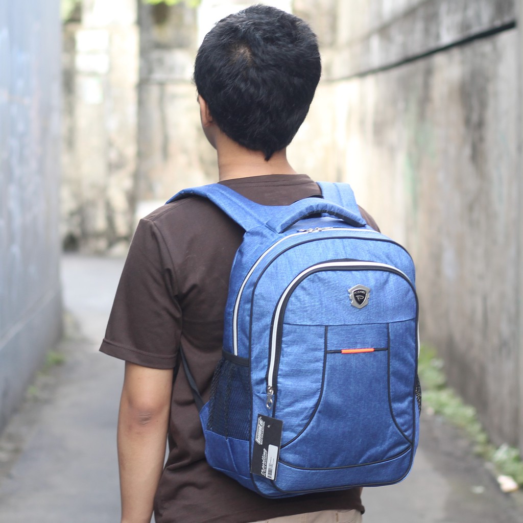 Tas Sekolah Backpack Multifungsi Tas Ransel Sekolah Denim Scotlet Biru Tas Smp Sma Backpack Laptop