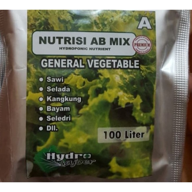 AB Mix, AB Mix Hidroponik, Nutrisi Hidroponik, AB Mix Sayuran Daun 250gr 100 Liter, 1/2liter Pekatan