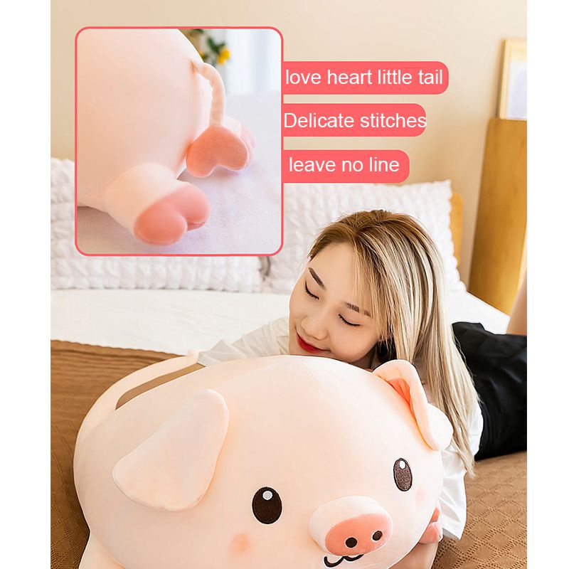 Piggy Plush Toy Animal Kawaii Pink Pig Soft Big Pillow Buddy Stuffed Cushion Valentine's Christmas Gift For Kid Girl