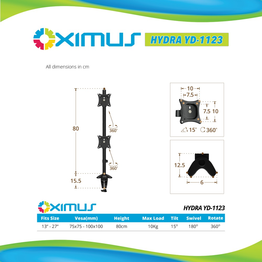 BRACKET TV LCD LED MONITOR JEPIT MEJA OXIMUS Hydra YD 1123