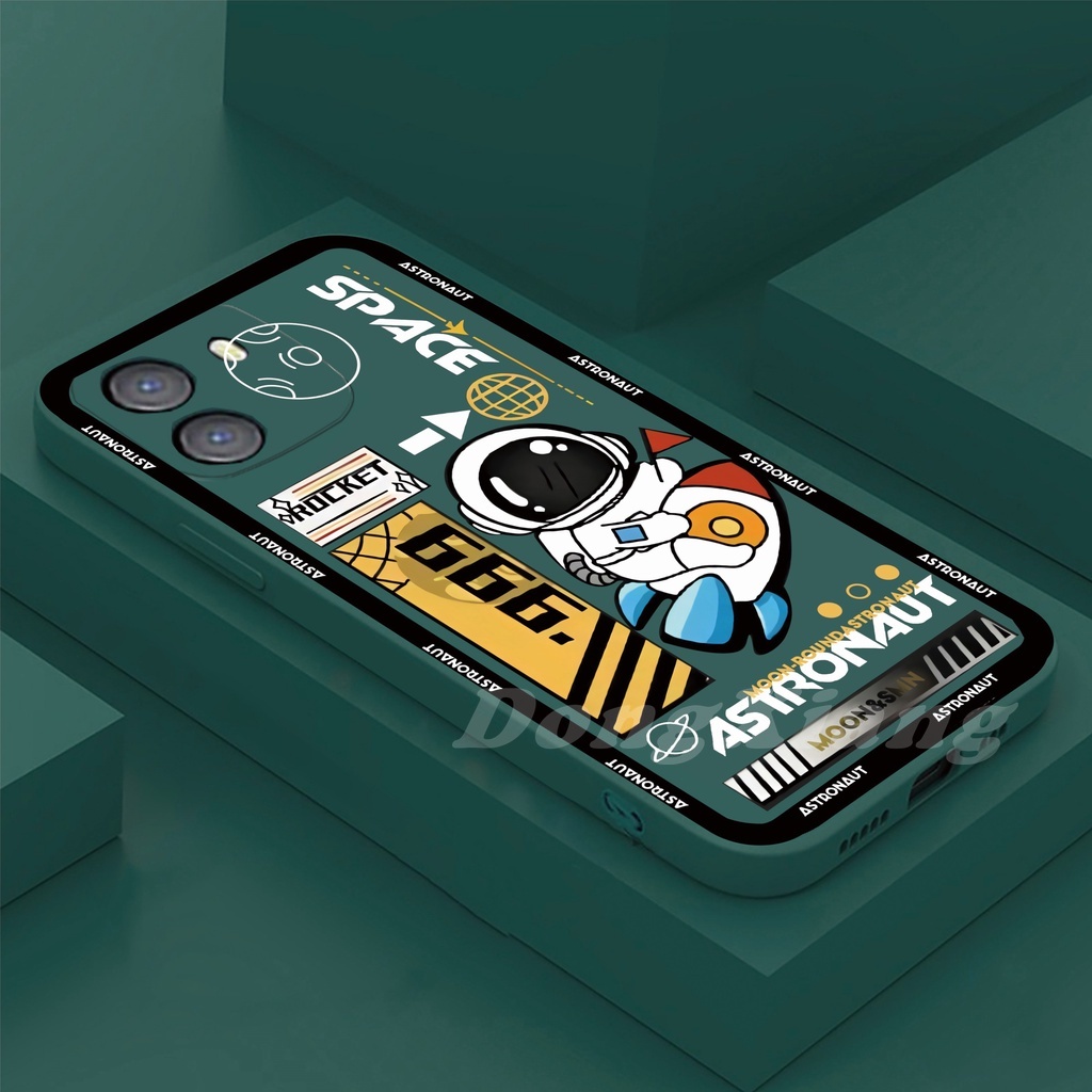 Soft Case TPU Desain Astronot Luar Angkasa Untuk OPPO A17 A57 2022 Reno 8T A16 A16k A15 A54 A53 A12 A5S A7 A3S A11k A31 A52 A92 A94 A93 A37 F9 A1K 6c 5F