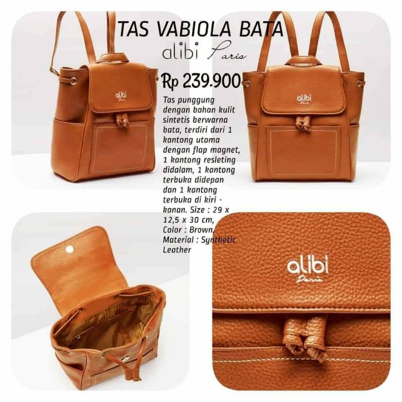 TAS VABIOLA BATTA  ALIBI PARIS BY SOPHIE MARTIN PARIS OFFICIAL PROMO ORIGINAL RANSEL WANITA