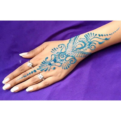 Paket Henna + Cetakan Tangan Golecha Hena Rangeela Rainbow - Biru