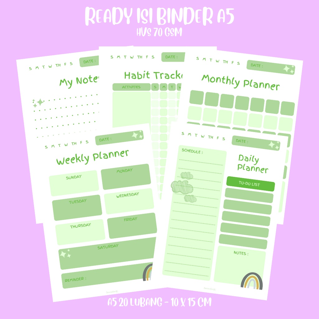 

Daily Planner Basic Memo Agenda Check List Notes Monthly Planner [10 Lembar] by Taevantae95 - GREEN VER. 2