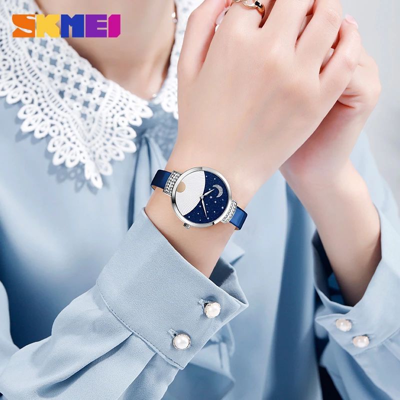 SKMEI 9279 Jam Tangan Wanita Analog Casual Quartz Tali Kulit WATCHKITE WKOS