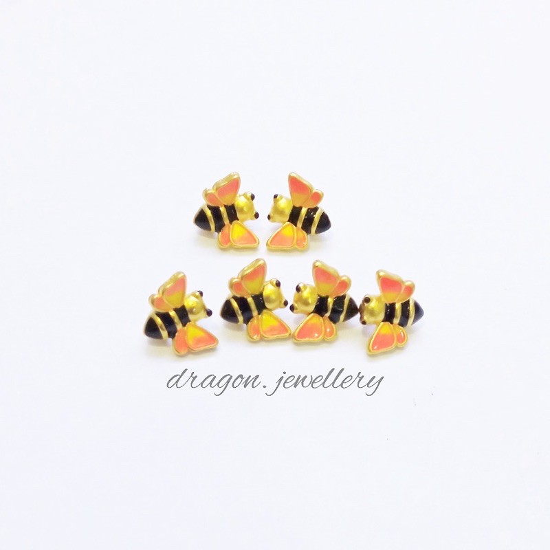 charm hongkong emas 24K lebah cat orange
