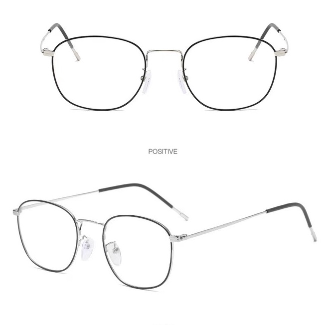 2 In 1 Kacamata lensa photocromic anti radiasi wanita pria kacamata bingkai Titanium Blue Light Anti UV fotocromic #58-PC-58 SILVER