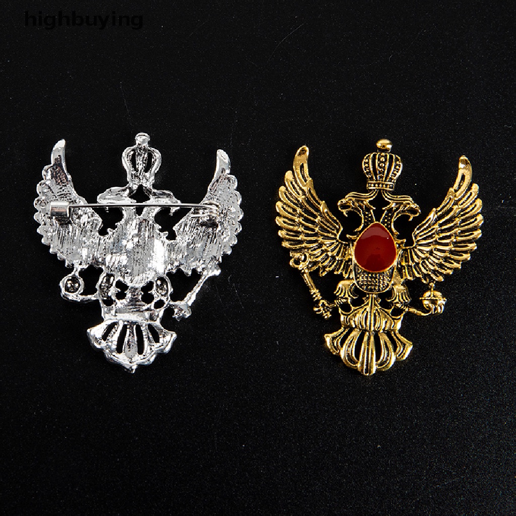 Hbid Bros Pin Metal Desain Elang Mahkota Retro Vintage Aksesoris Pria