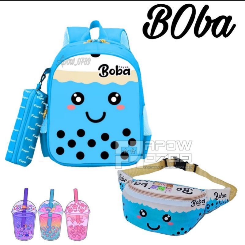 Tas Ransel Anak Perempuan 2IN1/ Tas BOBA Anak Sekolah TK-SD + Gratis Waistbag