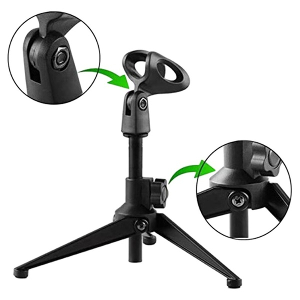 ELEGANT Adjustable Holder Desktop Standing Tripod 180° Rotating ABS Mic Clip Durable Live Broadcast Microphone Stand Rack/Multicolor