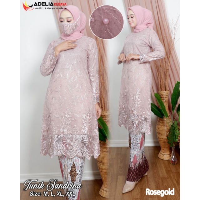 Setelan Tunik Tille Sandrina / Tunik Tille Jumbo / Tunik Tille Impor