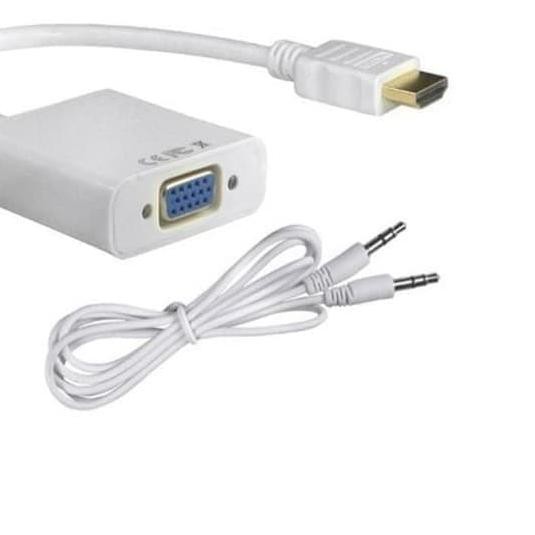 ➾ KABEL HDMI LAPTOP KE VGA PROYEKTOR MONITOR PS4 PS3 ADA SUARA AUDIO AUX ⅍