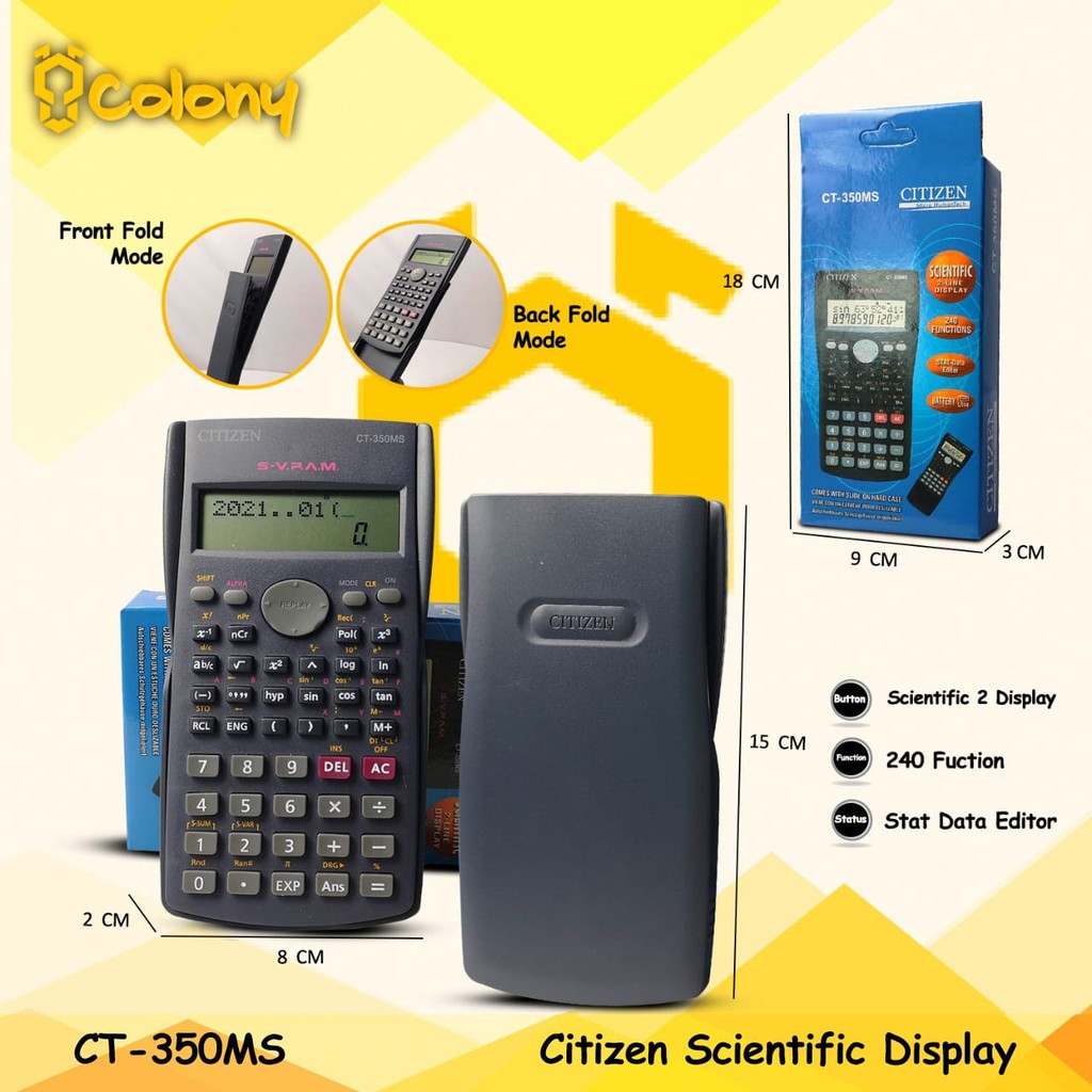 PROMO CT-108 CT-350MS Kalkulator Scientific Calculator Belajar Sekolah Kakulator Mini Saku Kecil