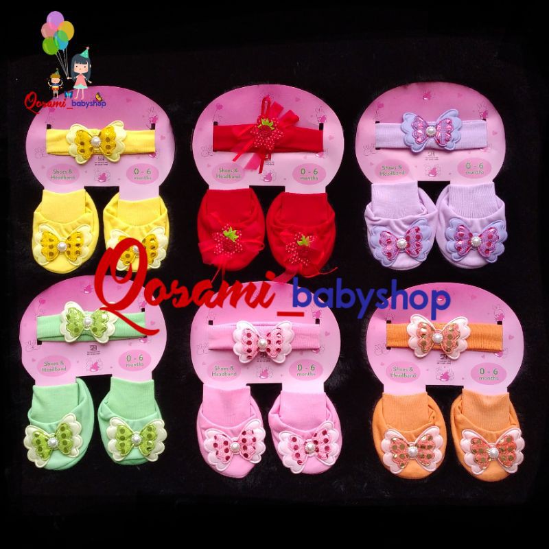 OKIYO Bando Plus Sepatu Bayi Perempuan Lucu SNI