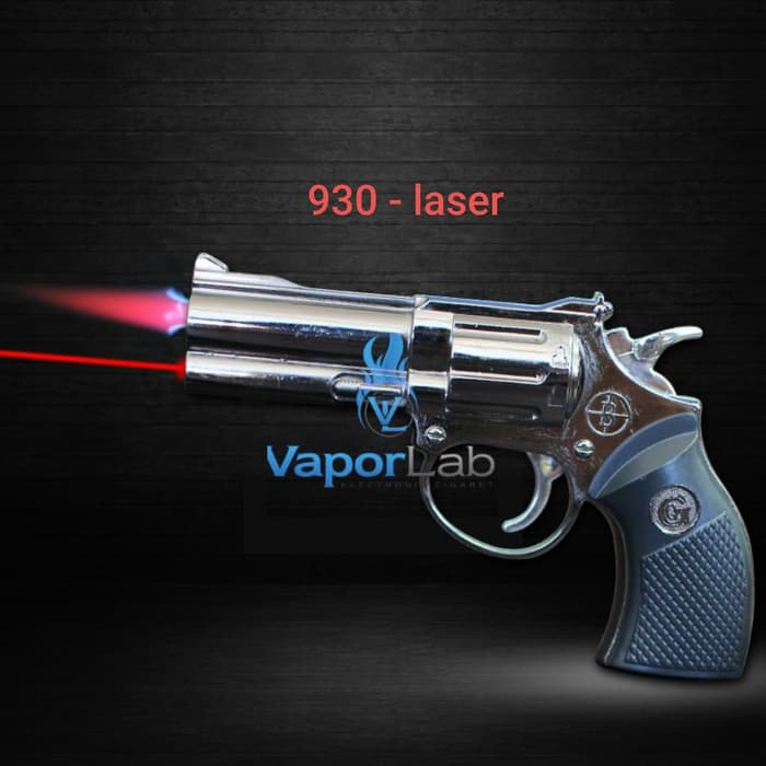 mancis korek api gas bara pistol mini gun laser pointer lighter unik - 916 Perunggu