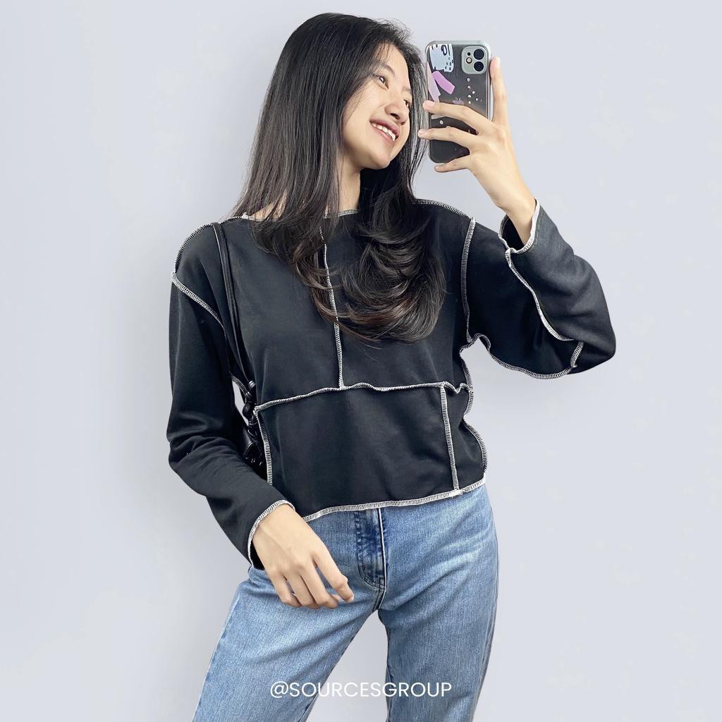 BEFAST - ZSO OOTD Blouse MAISON / MARIE TOP BLOUSE / Blouse casual / Atasan Blus Kekinian / Blouse Model Kebalik / Keluaran Terbaru 2022 / Blouse Lengan Panjang / Fashion Wanita Remaja Modis Trendy / Terlaris