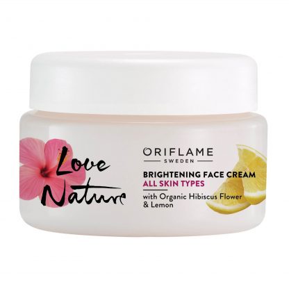 Love nature brightening face cream with organic hibiscus flower & lemon oriflame pelembab wajah kuli