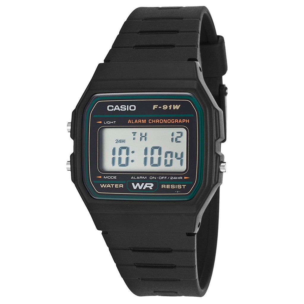Casio Original F-91W-3DG / F91W-3DG  Jam Tangan Pria - Digital - Karet - Hitam