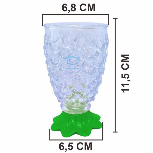 GELAS NANAS PLASTIK SUPER KRISTAL 1 Set 6pcs Gelas Minum Super Bening