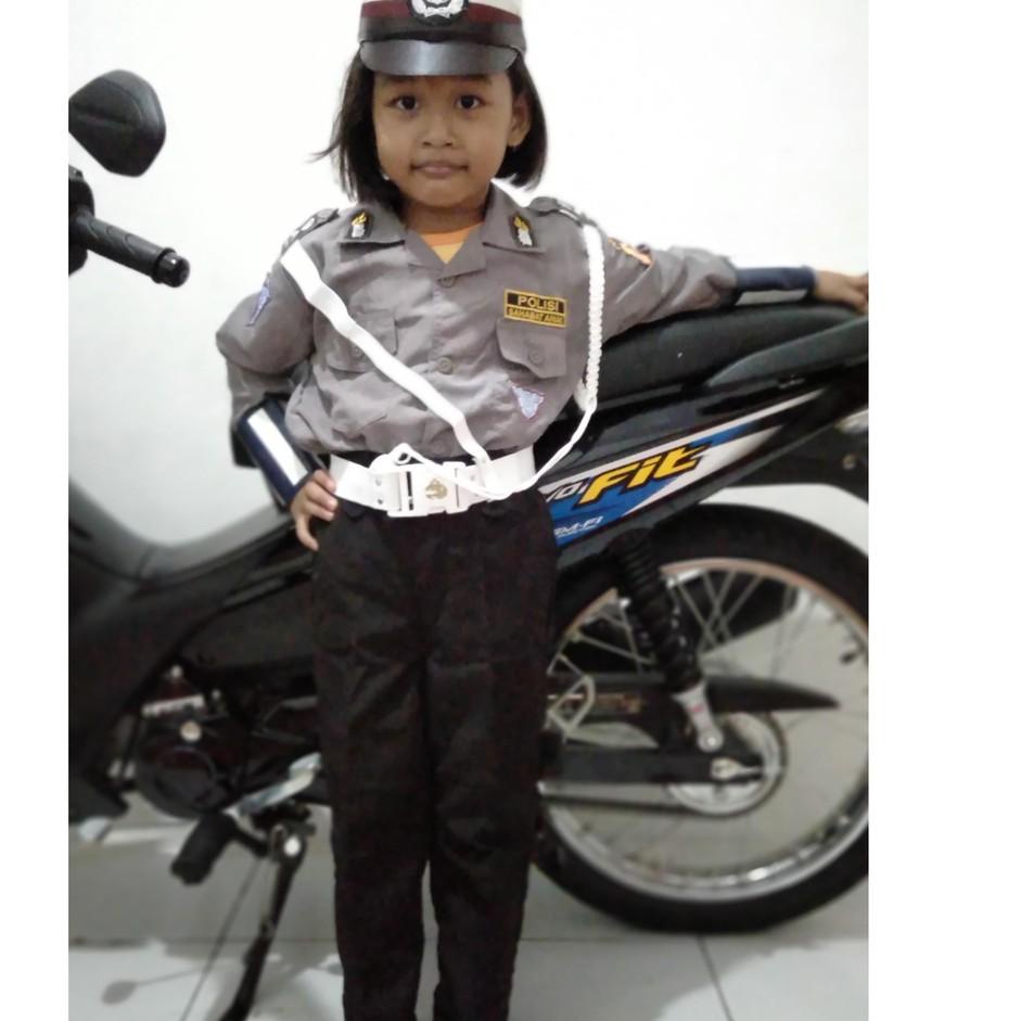 Terbagus.. Baju Profesi Polwan anak Hijab Kostum Polwan anak Baju polisi anak