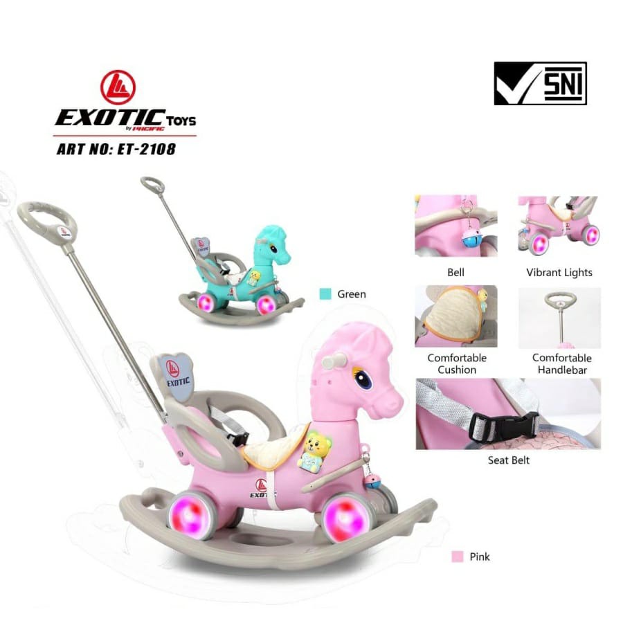 Exotic Ride On Mode 3 in 1 ET-2108 / Mainan Kuda-Kudaan Anak