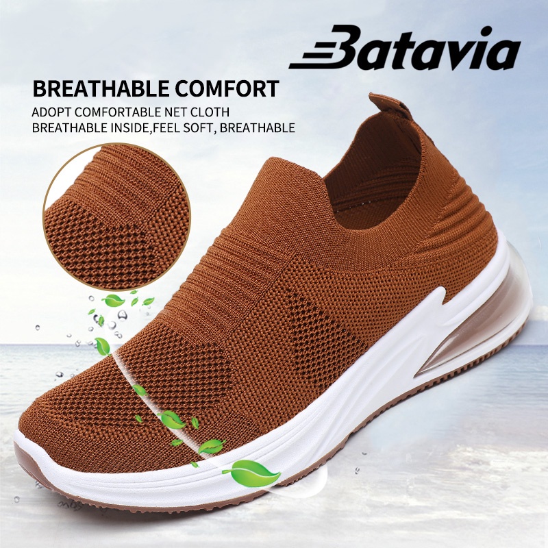 (COD)Batavia Sepatu olahraga premium perempuan terbaru rajut adem antislip antiaus sepatu lari anak perempuan  A115 N6 N33