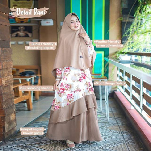 Rani Gamis Syari Motif set Khimar