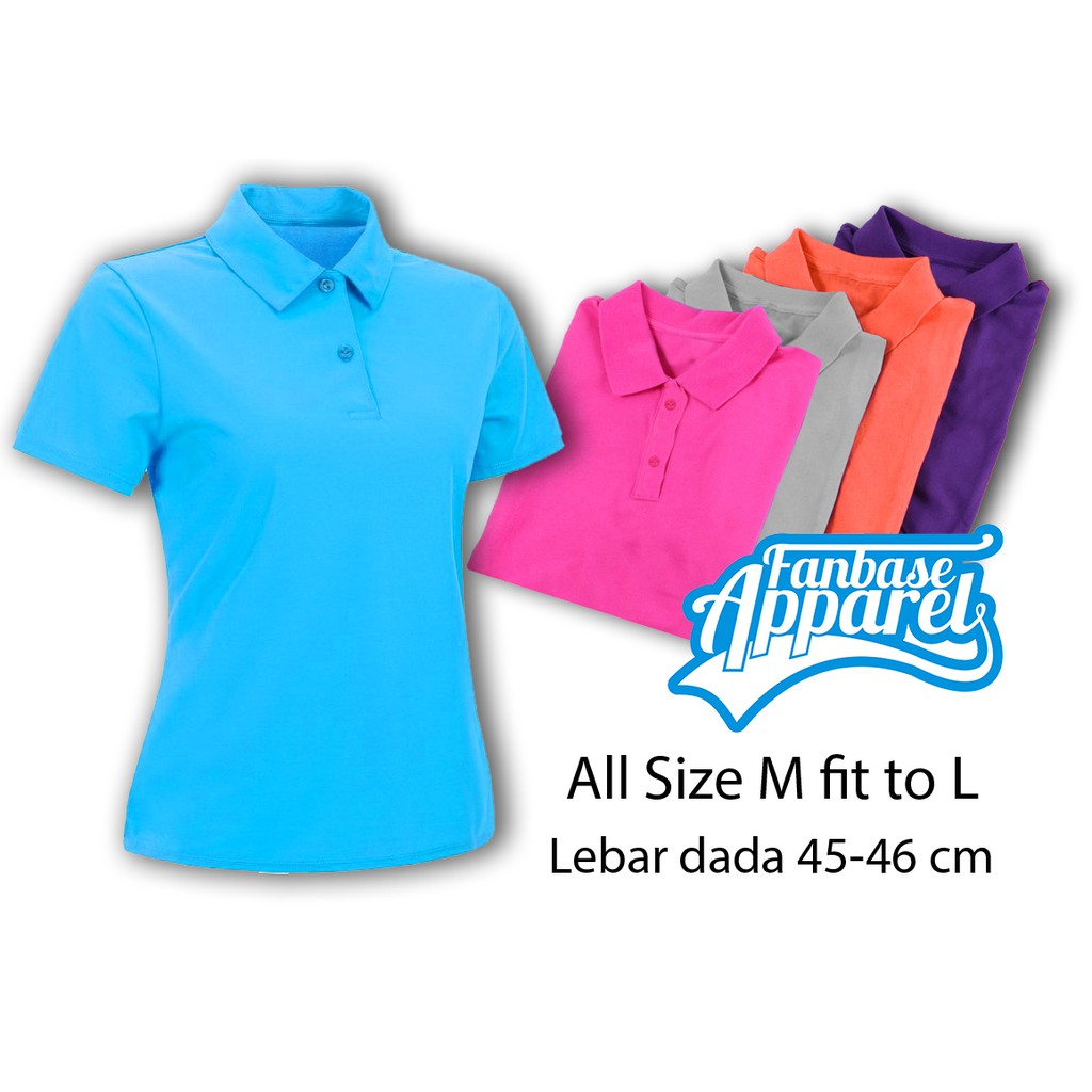 Women Polo  Shirt Pink  Fanta Polo  Shirt Cewek Atasan 