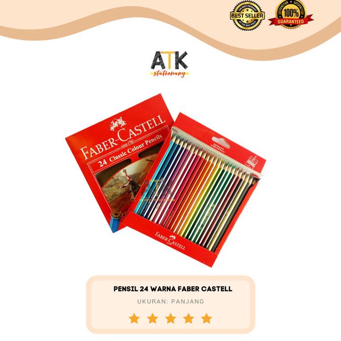 

Pensil Warna Faber Castell Isi 24 Warna Panjang Atk Kualitas Premium