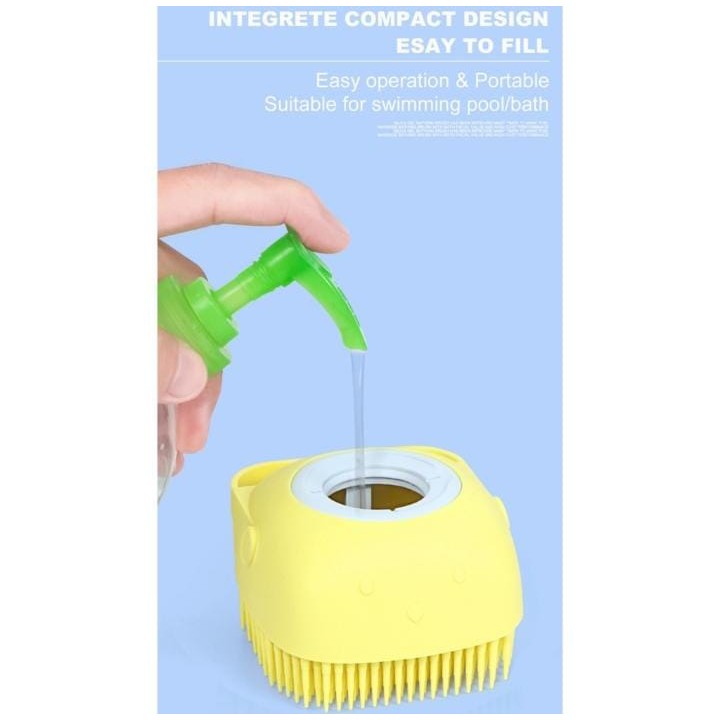 Sikat Badan Sikat Kepala Sikat Mandi Sillicon lembut Spons Sillicon Bubble Bath Shower Brush - Dispenser Silicone Scrubber Bath Brush - Spons