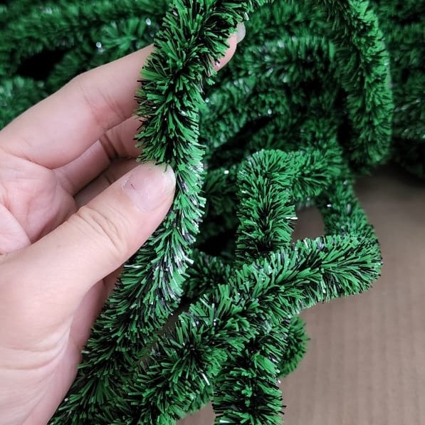 Daun Kawat Meteran Tinsel Natal Daun Hijau Lilit Serbaguna Murah CS-66