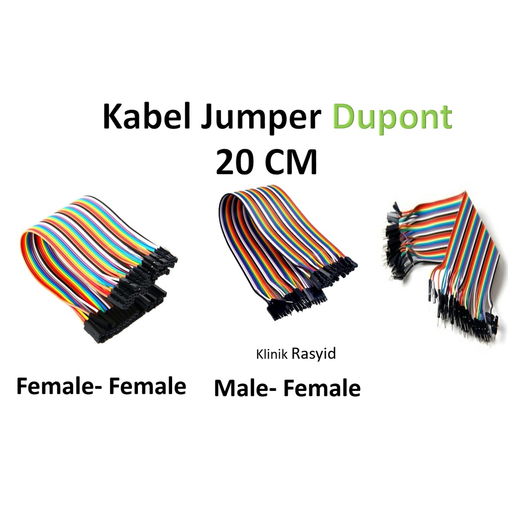 JUMPER CABLE KABEL 20CM  DUPONT 10PCS ARDUINO KABEL PELANGI JUMPER