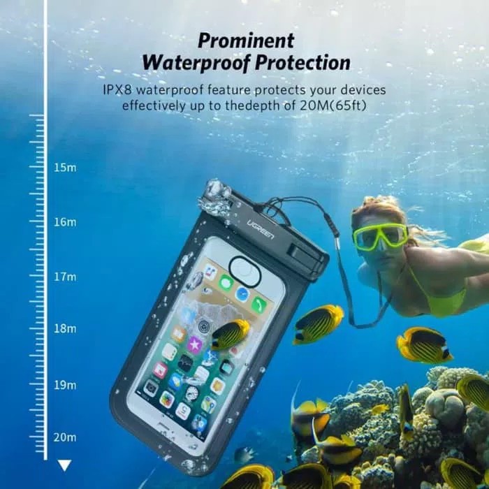 Ugreen Case Smartphone For Snorkeling Diving Swimming Pounch Kantong Hp Anti Air untuk Menyelam