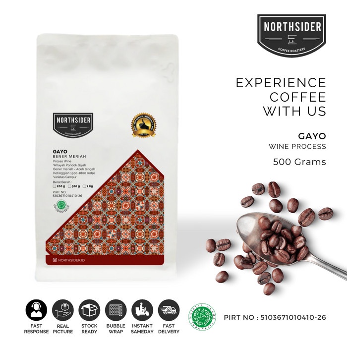 

Kopi-Biji- Biji Kopi Arabika Gayo Wine Natural - 500Gr Northsider Coffee - Biji Kopi -Biji-Kopi 750