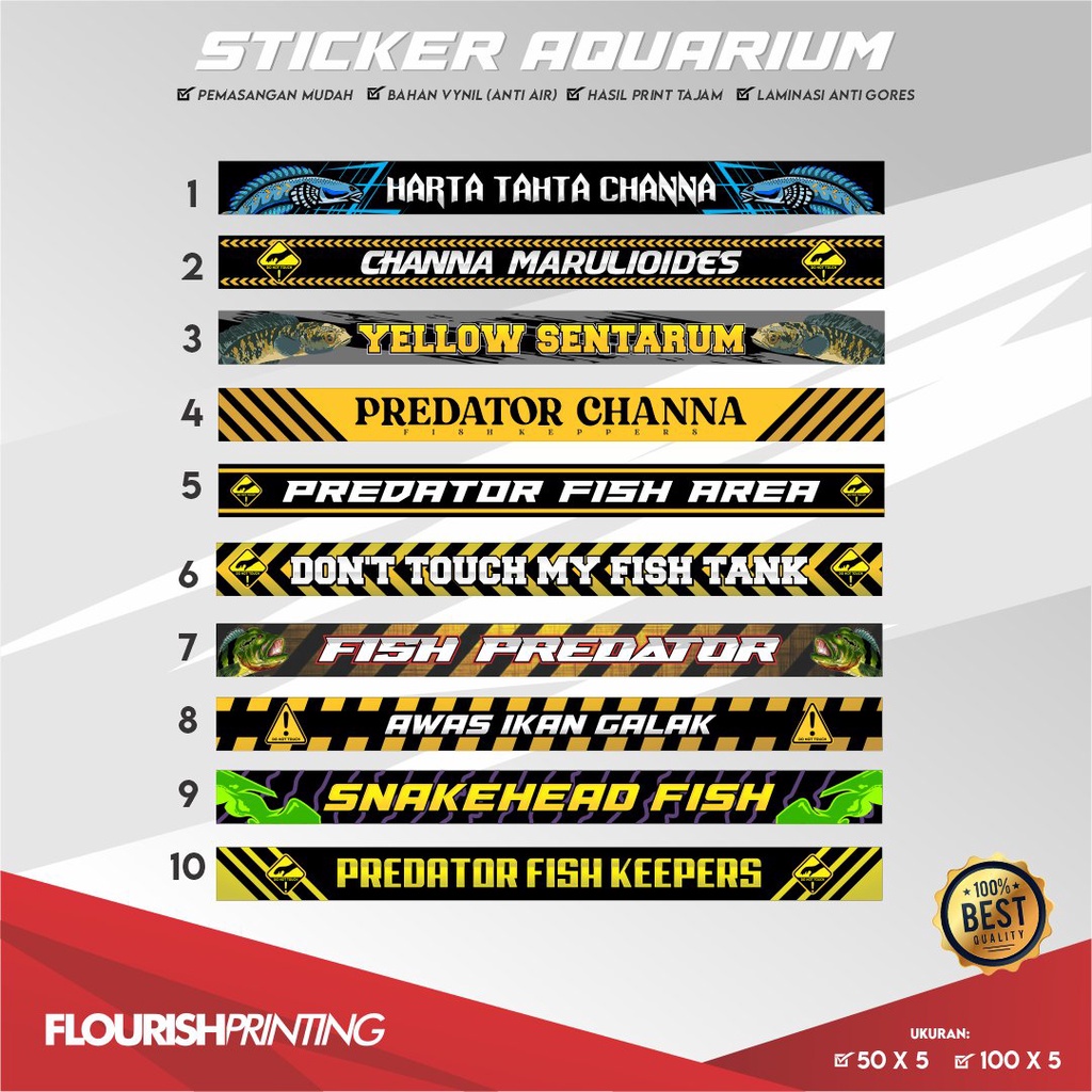 STIKER AQUARIUM FISH PREDATOR CHANNA