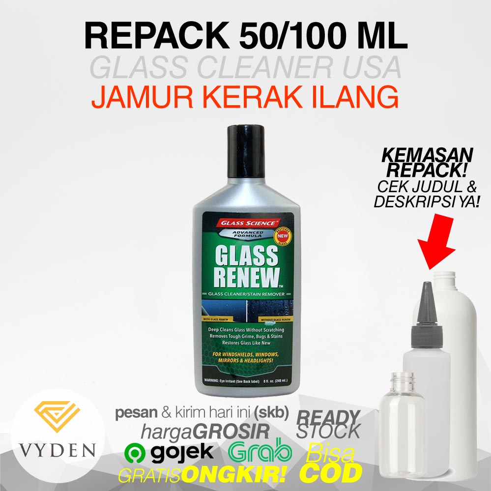 Glass Science Glass Renew Repack Glass Scrub untuk hapus Kerak Jamur Kaca Waterspot MURAH