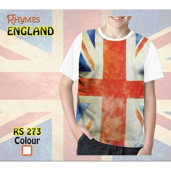 Kaos Tshirt Baju Anak Tanggung England Rhymes Bendera Inggris