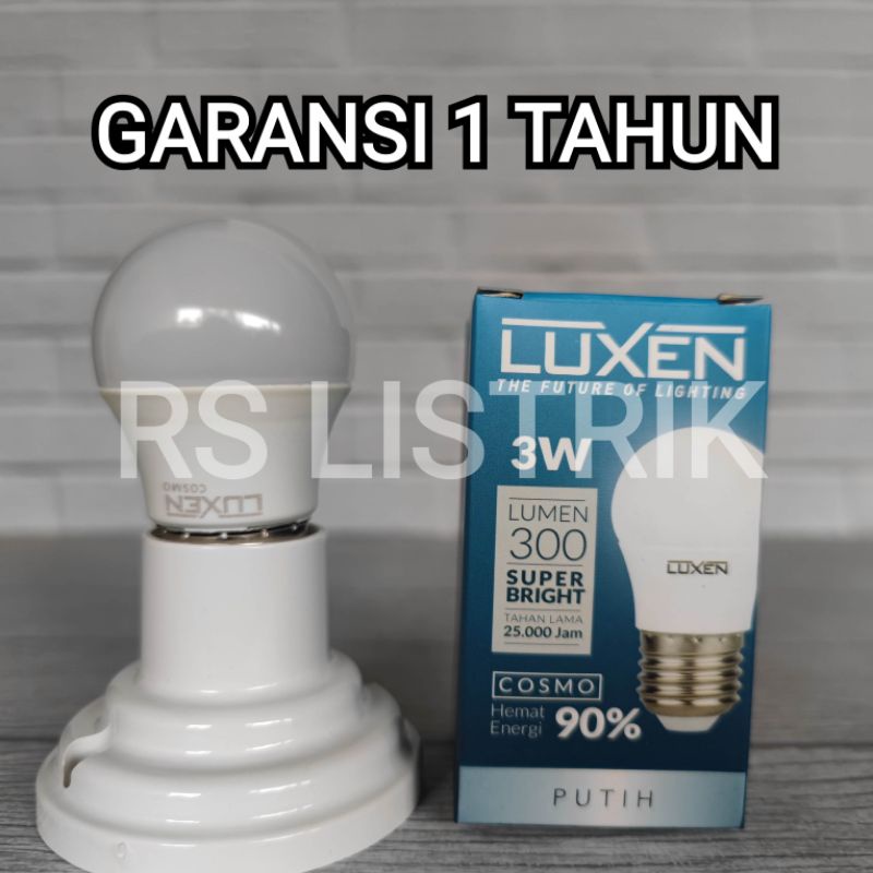 LUXEN LAMPU LED BULB 3W 3 WATT COSMO PUTIH 6500K COOL DAYLIGHT