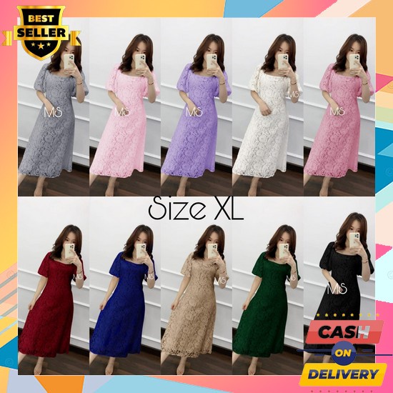 Dress Wanita Kekinian Terlaris Terbaru Cewek Import Casual Remaja Pesta Aimei 2021 Musim Semi Baru Lengan Panjang Floral Korea Dress Sifon Bunga Ramping Dress Scarlet Brukat / Dress Brukat Wanita Warna Putih Lilac Ungu Hitam / Dress Sabrina Brokat Corn