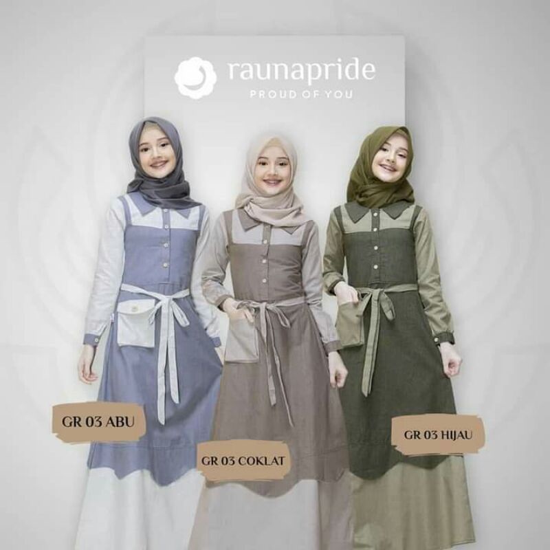 BAJU GAMIS REMAJA RAUNA GR 03 TERBARU GAMIS RAUNA ANAK REMAJA PEREMPUAN MUSLIMAH DRESS GAMIS ANAK