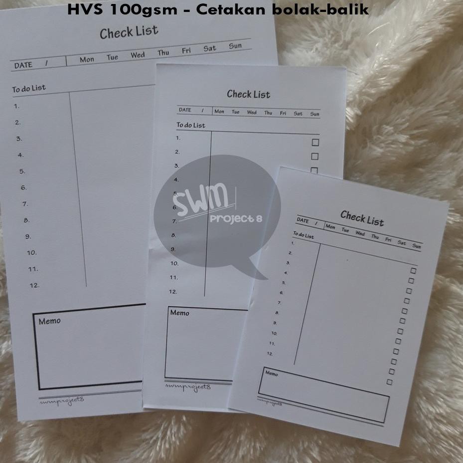 

TERLARIS planner check list - notebook spiral refill loose leaf kertas isi binder filler journal dai