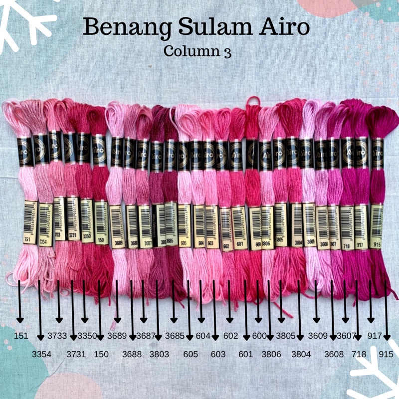 AIRO - Benang Sulam Airo (mirip DMC) Kolom 3