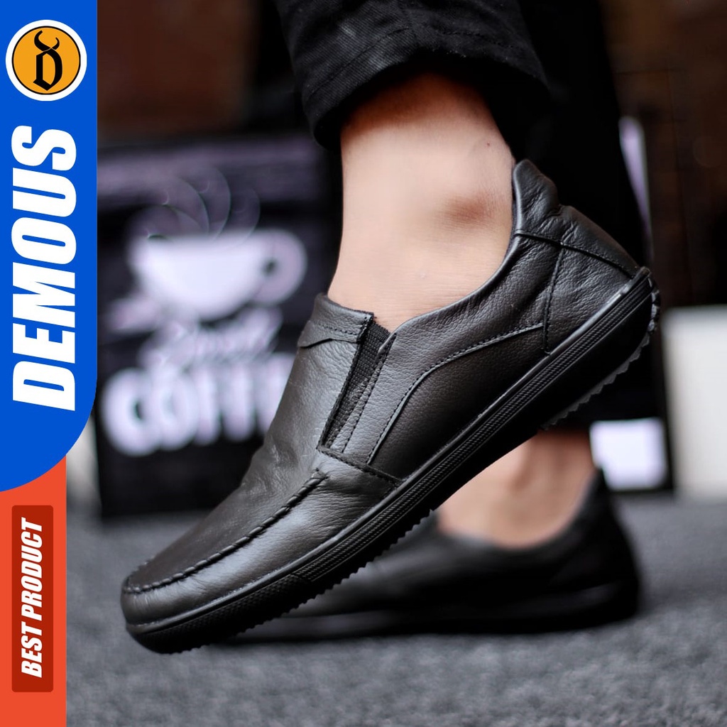 DEMOUS Wilder - Sepatu Casual Pria Slip On Kulit Asli