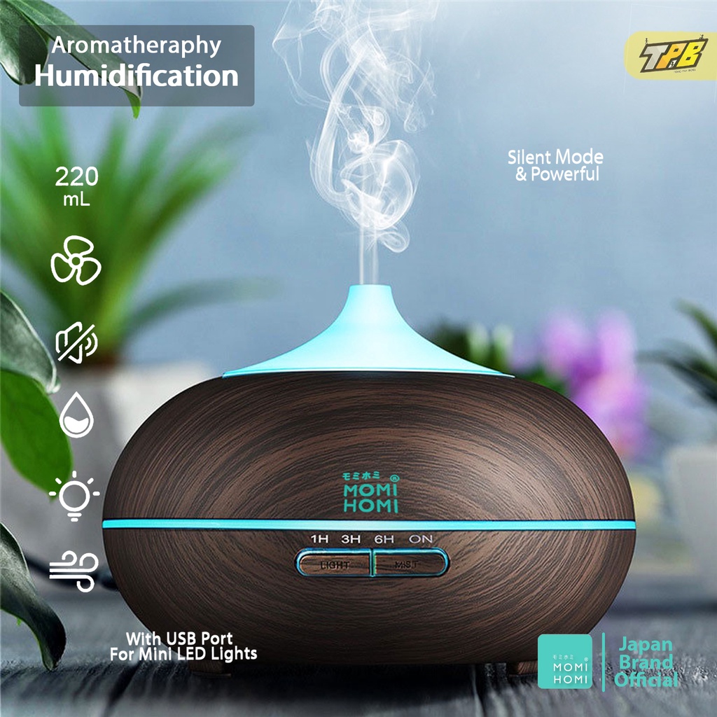 Humidifier motif Kayu LED Lampu Tidur Diffuser Purifier Aroma Terapi Essential oil Pengharum Ruangan 14