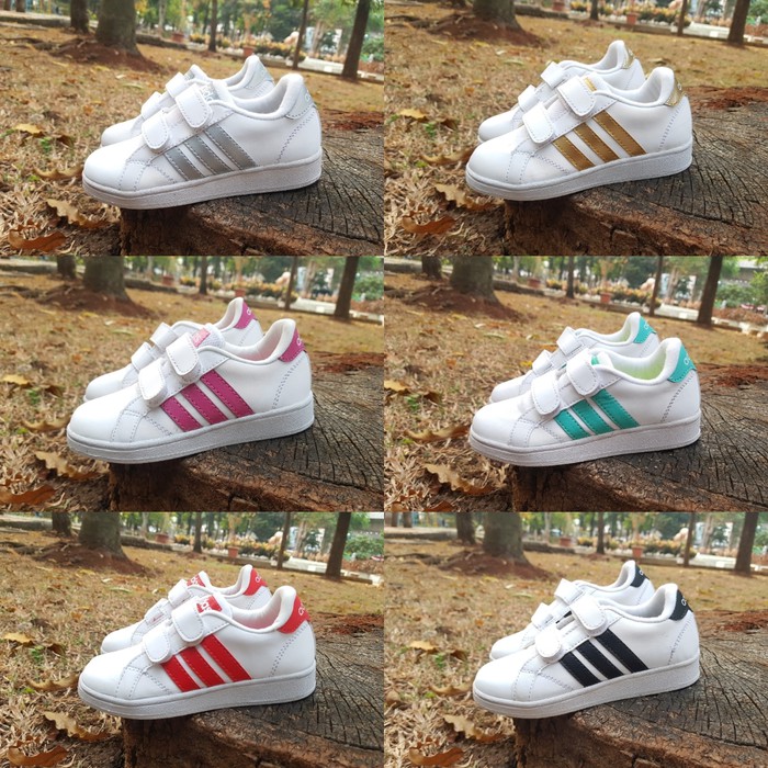 Termurah Adidas Superstar size 30 - 35 sepatu anak wanita pria tanpa tali putih