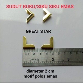 SUDUT BUKU/SIKU SIKU/SUDUT YASIN MOTIF POLOS GOLD/ PCS