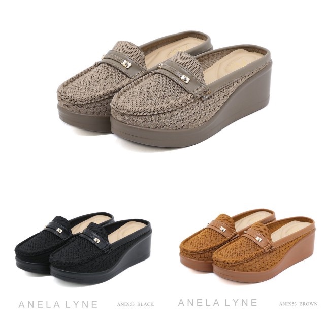 Sepatu Anela Lyne Zoeya Sandal/Slop Wedges ANE953 Original Brand (Kode: SAN144)