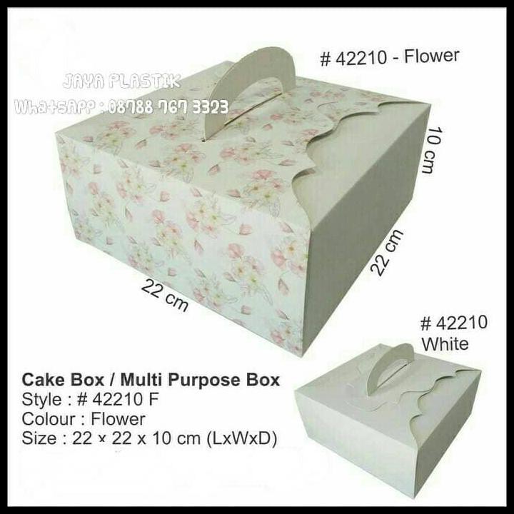 

New Produk Dus Kue Cantik / Gift Box Elegan / Box Kue 22X22X10Cm 42210 - Flower