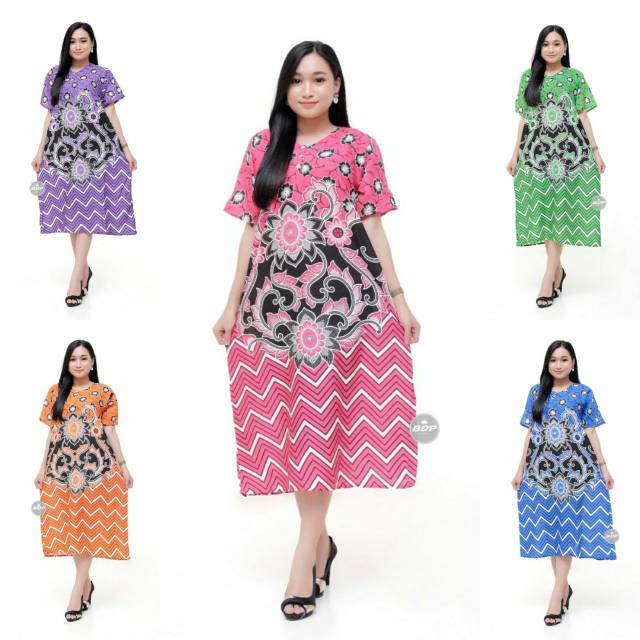 Daster Kencana Ungu Batik Motif Abstrak Leher Kancing Daster Kencana Ungu Batik Motif Abstrak Leher Kancing